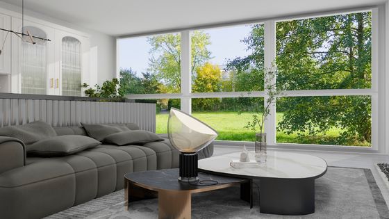 Soundproof Gaya Prancis Aluminium Windows Kaca Penggantian Pembukaan Horizontal