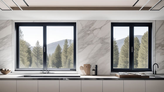Anodisasi Aluminium Triple Kaca Jendela kokoh Balkon jendela geser
