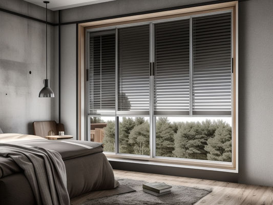 OEM Powder Coated Aluminium Sliding Windows Ringan Untuk Rumah Modern