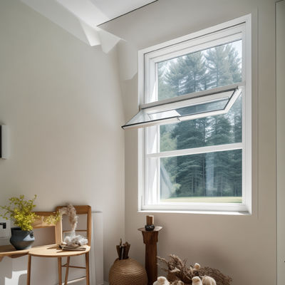 Bangunan Aluminium Top Hang Window Frame Kaca Isolasi Panas
