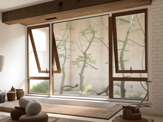 Custom Soundproof Double Top Hang Window Aluminium Inovatif