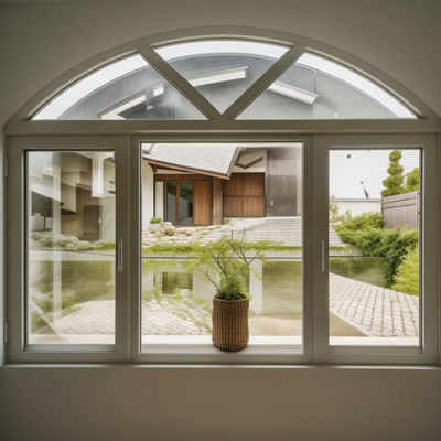 Gaya Prancis Bagian Bawah Gantung Casement Windows Aluminium Windproof