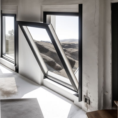 Kaca Tinted Bottom Hang Casement Jendela Aluminium Insulasi Termal