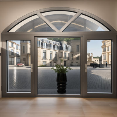 Jendela Hinged bawah Casement Soundproof Double Glass Aluminium Jendela