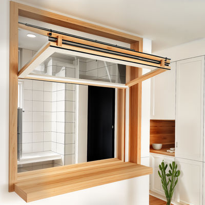 Kantor Aluminium Windows Lipat Soundproof Anti Pencurian Kaca Jendela AAMA