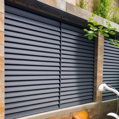 Anodizing Aluminium Louvered Window Frame Triple Glass Sound Isolation