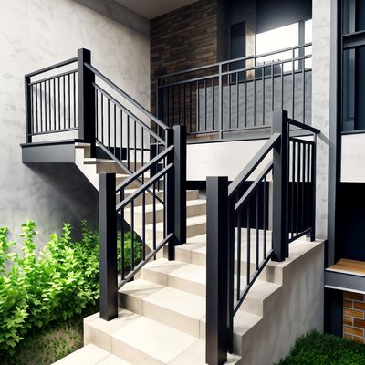 OEM Contemporary Stair Handrail Balustrade Aluminium Desain Elegan