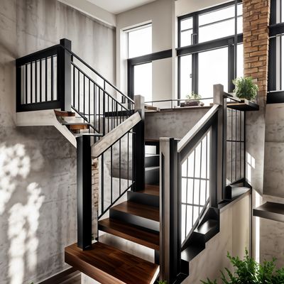 Rintangan Aluminium Interior Komersial Tangga Penghalang Karat